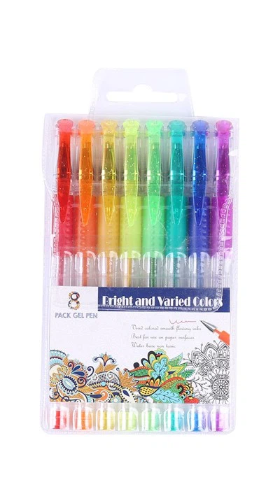 Bolígrafos de gel con purpurina para colorear para adultos.